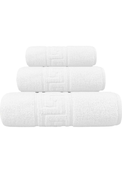Greek Havlu Set-1 Adet El 50X90, 1 Adet Banyo 70X140 1 Ayak Adet 50X70