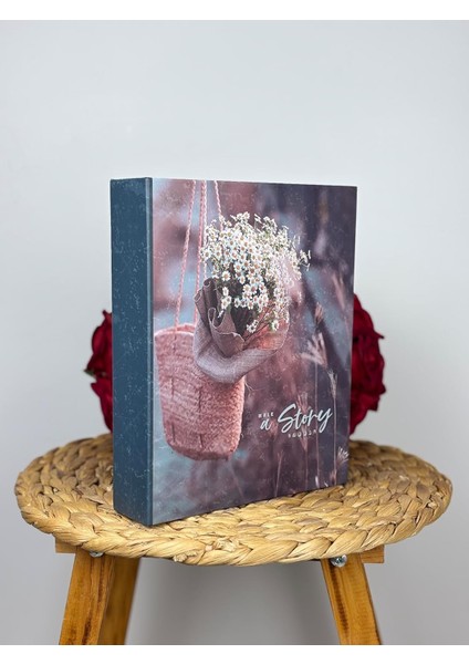 Fotoğraf Albümü 10X15CM 200 Fotoğraf Kapasiteli Renkli Papatya Desenli Anı Albümü