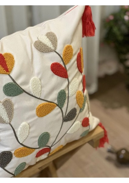 2'li Puantiyeli Punch Işlemeli Püsküllü Nakışlı Kırlent Kılıfı indirimleri