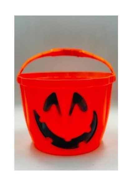 Halloween Işıklı Kulplu Şeker Kovası Bal Kabağı Turuncu fiyatları