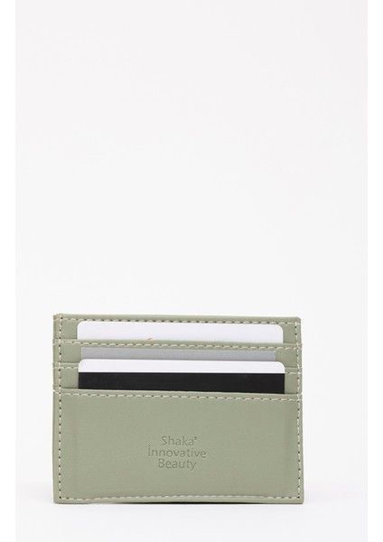 Mint Yeşil SHK68 Unisex Suni Deri Süper Ince Model Kağıt Para Bölmeli Kredi Kartı ve Kartvizitlik Kartlık Cüzdan