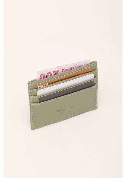 Mint Yeşil SHK68 Unisex Suni Deri Süper Ince Model Kağıt Para Bölmeli Kredi Kartı ve Kartvizitlik Kartlık Cüzdan modelleri