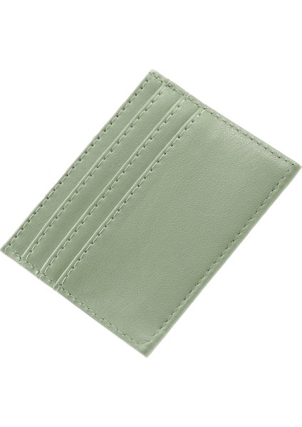 Mint Yeşil SHK68 Unisex Suni Deri Süper Ince Model Kağıt Para Bölmeli Kredi Kartı ve Kartvizitlik Kartlık Cüzdan