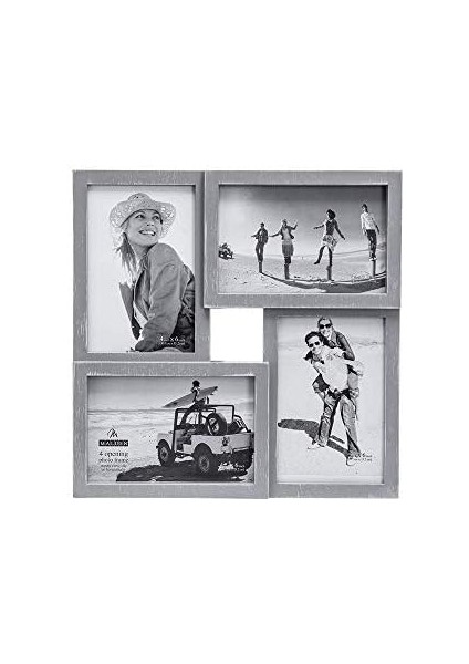 Uluslararası Tasarımlar Yapboz Duvar Kolajları Berkshire Gri Yıkama Boyutlu Duvar Kolajı Resim Çerçevesi, 4 Seçenek, 4-4x6, Gri fiyatları