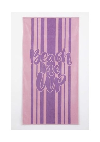 Kadın Kadın Pamuklu Plaj Havlusu, Lila, Standard fiyatları