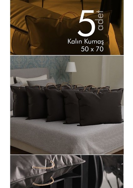 5'li Set 70X50 cm Yastık & Kıyafet Organizer Hurç Siyah