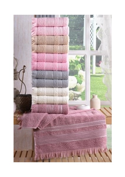 Tekstil Shiny 12'li 50X90 cm El&yüz Havlu Seti Pembe fiyatları