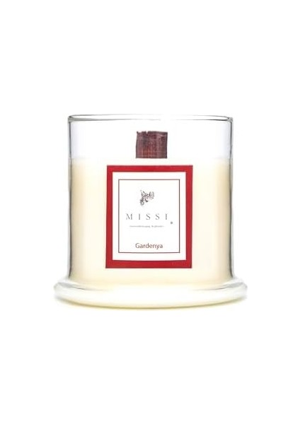 Cam Ahşap Fitilli Gardenya Kokulu Vegan Mum (140 Gr) modelleri