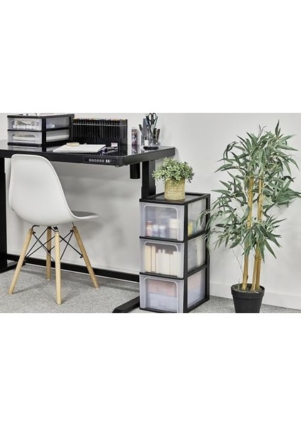 Ohyama, Plastik Çekmece Kutusu, 3 Derin Çekmeceli, Siyah, Easy-Pull Sistemi, A4, A5 ve A6 Formatında, Çalışma Masası Düzenleyici, Ofis, Okul, Kırtasiye Malzemeleri Için, Bpa Içermez, Çekmeceli fiyatları