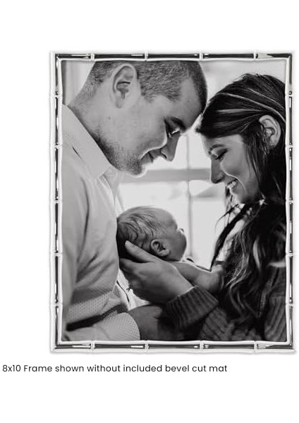 Frames Bambu Tasarım Metal Çerçeve, 8X10, Mat 5x7, Gümüş modelleri