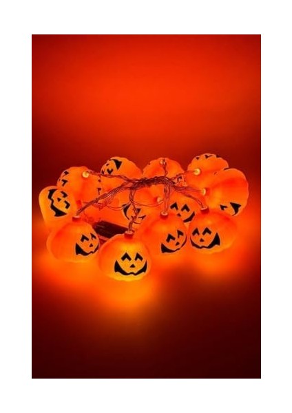 Cadılar Bayramı Halloween Pilli Balkabağı LED 12 Li modelleri
