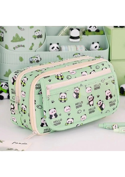 Çok Fonksiyonel Capya/panda Pen Çantası Büyük Kapasiteli Dokuz Katmanlı Kalem Kılıf Kir-Uyumlu Kırtasiye Çantası Okulu Officolor: Brown-Capya (Yurt Dışından)