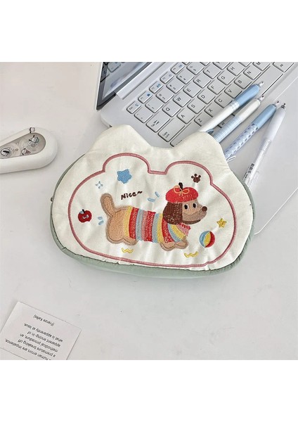 Sevimli Köpek Kalemi Çantası Büyük Kapasiteli Öğrenci Kalem Kasası Para Cüzdanı Kırtasiye Depolama Bagcolor: Kulaklık Kedisi (Yurt Dışından)