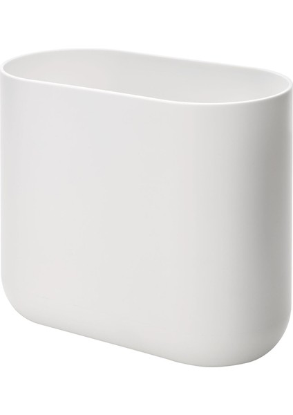 Banyo Veya Mutfak Için Sade Çöp Kutusu, Açık Tasarımlı Çok Yönlü Kozmetik Kovası, Küçük Oval Plastik Çöp Kutusu, Beyaz