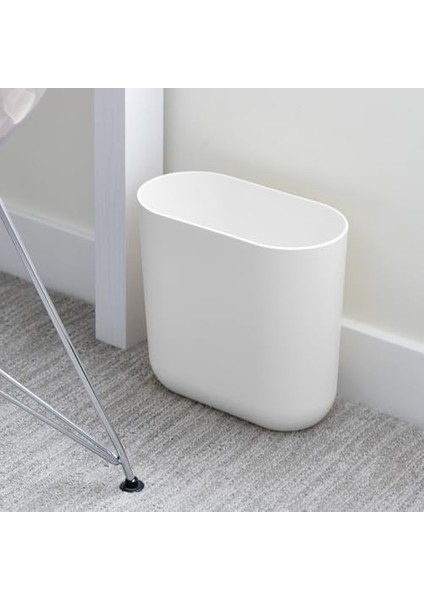 Banyo Veya Mutfak Için Sade Çöp Kutusu, Açık Tasarımlı Çok Yönlü Kozmetik Kovası, Küçük Oval Plastik Çöp Kutusu, Beyaz fiyatları