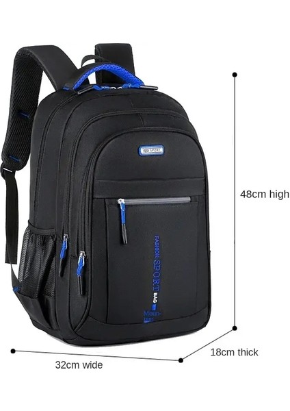 Erkekler Sırt Çantaları Oxford Su Geçirmez Sırplı Işletme Bilgisayar Çantası Günlük Seyahat Sırt Çantası Kıdemli Lise Öğrenci Okul Çantası Renk: Blue-A (Yurt Dışından)