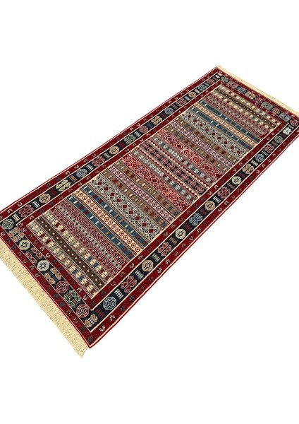 El Dokuma Sıfır Iran Sumak Kilimi 84X200 Yün Yolluk fırsatları