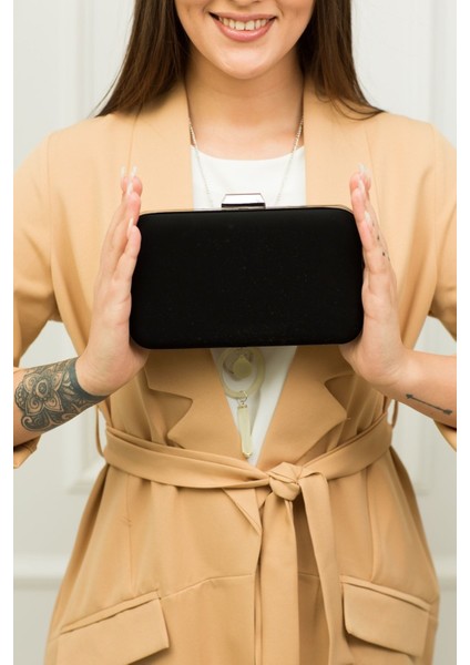 Weembag 237 Süet Oval Kasa Abiye Çanta | Yumuşak Dokulu Gece Çantası