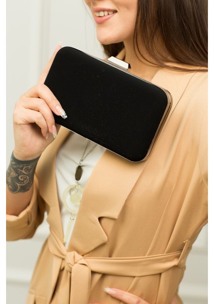 Weembag 237 Süet Oval Kasa Abiye Çanta | Yumuşak Dokulu Gece Çantası modelleri