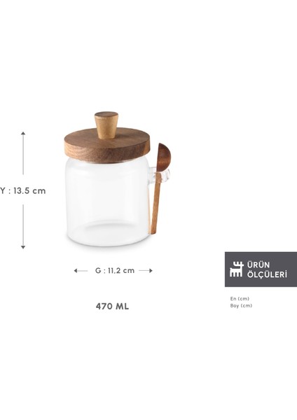 Mova Akasya Kaşıklı Saklama Kabı 470 ml fiyatları