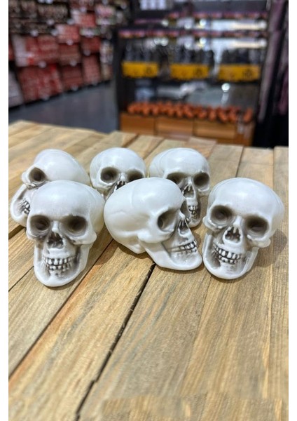 Halloween Cadılar Bayramı Kuru Kafa 6 Lı Beyaz