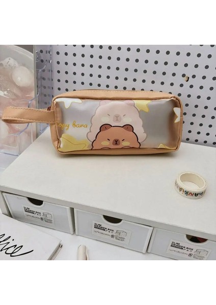 Yaratıcı Capya Desen Kalem Çantası Sevimli Büyük Kapasiteli Kalem Kılıfları Karikatür Öğrenci Kırtasiye Okulu Malzemeleri Renk: C (Yurt Dışından)