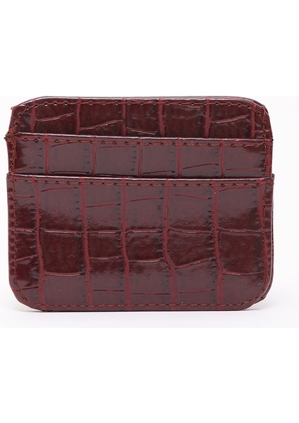 Bordo SHK181 Kroko Suni Deri, 4 Kartlık ve Para Bölmeli, Unisex Kartlık fiyatları