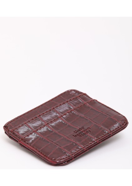 Bordo SHK181 Kroko Suni Deri, 4 Kartlık ve Para Bölmeli, Unisex Kartlık modelleri