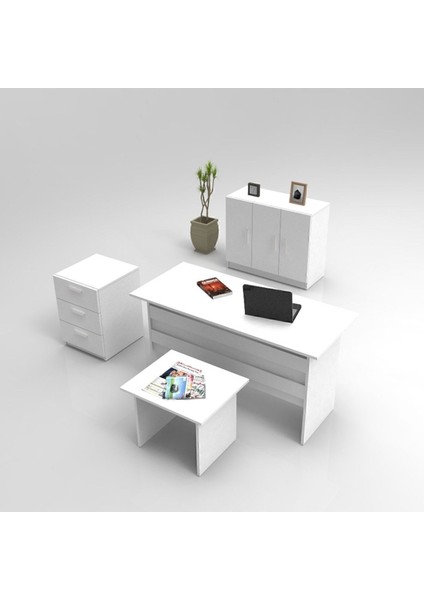Bega Abce Ofis Büro Masa Takımı 3 Renk Beyaz BEG12-W
