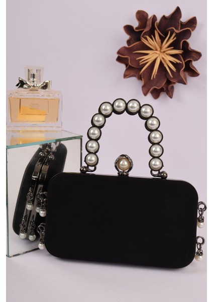 714 Şık Süet Inci Saplı Abiye Çanta fiyatları