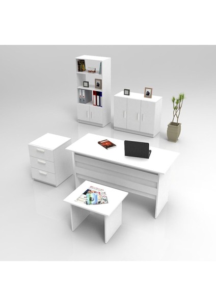 Bega Abcde Ofis Büro Masa Takımı 3 Renk Beyaz BEG14-W