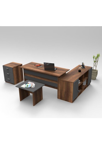 Bega Abcf Ofis Büro Masa Takımı Barok-Antrasit BEG13-BA