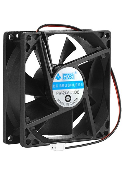 8cm 24V 2 Pinli Kasa Fanı 8cm x 8cm x 2.5cm 2 Pimli Dc 24VOLT Fan