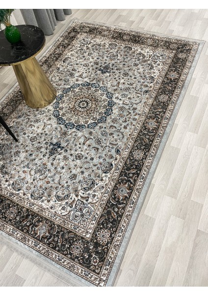 Gri Geleneksel Motifli Saçaklı Klasik Kaymaz Taban Halı fiyatları