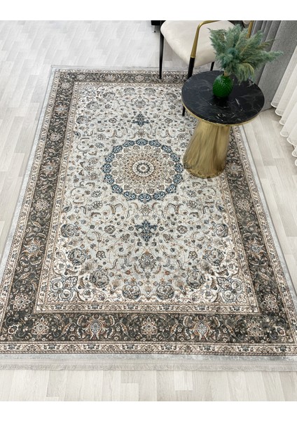 Gri Geleneksel Motifli Saçaklı Klasik Kaymaz Taban Halı fırsatları