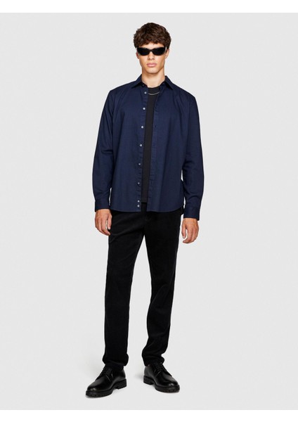 %100 Koton Slim Fit Fitilli Kadife Pantolon Erkek Siyah T-Shirt - 323A4SFRSF03D fırsatları