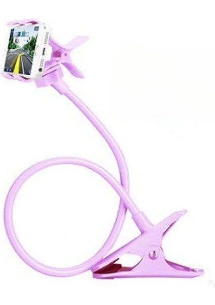 Esnek Telefon Tutucu - Ayarlanabilir 360 ° Akıllı Telefon Stand | Yatak/masa Kipi Montajı | Tüm Telefonlar Için Evrensel Mobil Braket Siyah Renk: Mor (Yurt Dışından)