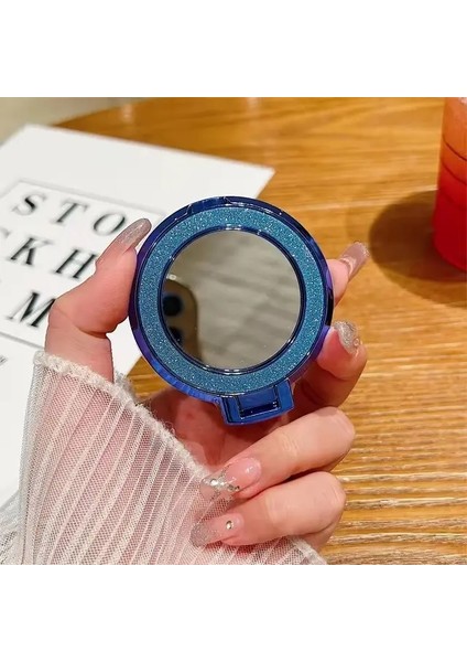 Yeni Yüzük Kavrama Manyetik Telefon Tutucusu Dönen Yuvarlak Ayna Parıltı Bling Tutucu iPhone Için Redmi Samsung Cep Telefonu Holdercolor: Siyah (Yurt Dışından)