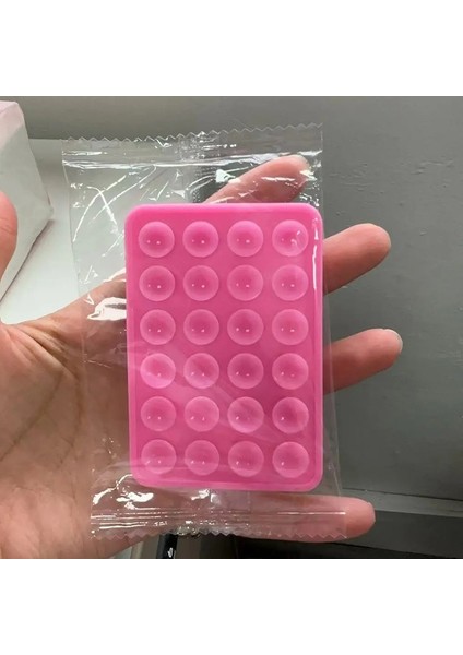 Silikon Emme Telefon Tutucu Mat Çok Fonksiyonlu Emme Kupası Duvar Standı Kare Slip Anti-Slip Tek Taraflı Kılıf Arka Çıkartma Rengi: Gül Kırmızı (Yurt Dışından)