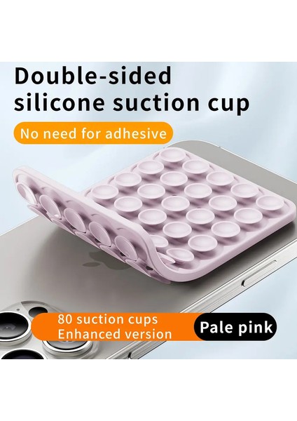 Çift Taraflı Silikon Emme Pedi Cep Telefonu Fikstürü Vantuz Destekli Yapışkan Silikon Kauçuk Emici Herhangi Bir Akıllı Telefon Rengi: Soluk Pembe (Yurt Dışından)