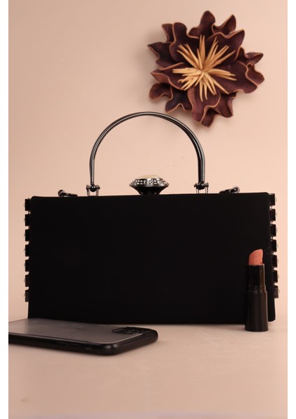 470 Süet Yan Taşlı Saplı Abiye Çanta fiyatları