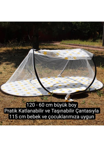 Katlanabilir Bebek Cibinlik Tül Sineklik Haşere Koruyucu Çantalı Bebek Gölgelik Çadırı 120-60 cm