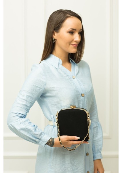 151 Süet Kavanoz Abiye Çanta | Şık ve Kullanışlı El Çantası modelleri