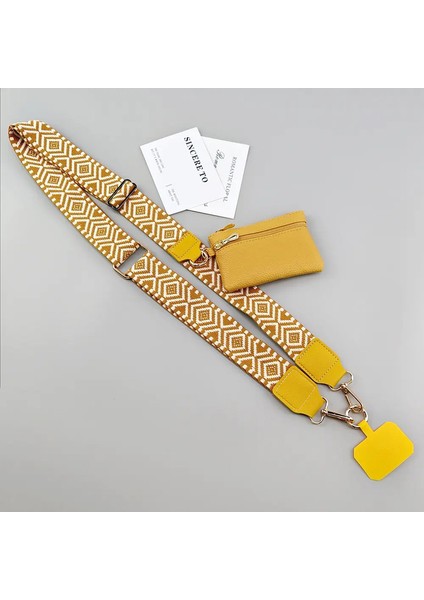 Ayarlanabilir Crossbody Cep Telefonu Krâda Strap Anti-Lost Cep Telefonu Kılıf Kılıf Kolye Fermuarlı Cüzdan Kart Conta Sikke Takip: Sarı (Yurt Dışından)