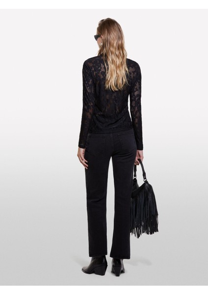 Sisley Pamuk Karışımlı Beş Cepli Geniş Paça Yüksek Bel Pantolon Kadın 800 Pantolon - 324A4STRLE03V