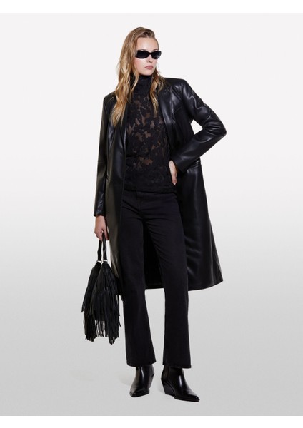 Sisley Pamuk Karışımlı Beş Cepli Geniş Paça Yüksek Bel Pantolon Kadın 800 Pantolon - 324A4STRLE03V indirimleri