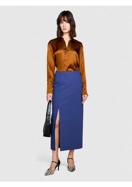 Sisley %100 Ipek Regular Fit Gömlek Kadın Kahverengi Gömlek - 323A5Q6WLQ05E modelleri