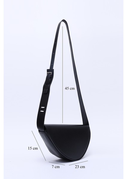 Siyah SHK154 Suni Deri Asimetrik Çıtçıtlı Tek Bölmeli Astarlı Kol ve Omuz Çantası fiyatları