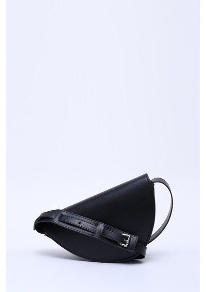 Siyah SHK154 Suni Deri Asimetrik Çıtçıtlı Tek Bölmeli Astarlı Kol ve Omuz Çantası indirimleri