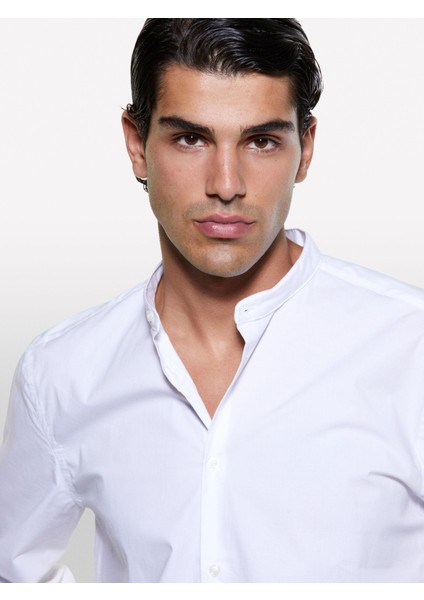 Sisley Pamuk Karışımlı Slim Fit Uzun Kollu Gömlek Erkek Beyaz Gömlek - 324A5CNXSQ032 fırsatları